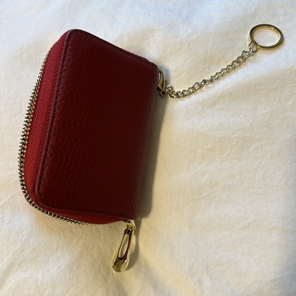 💖New List Imeetu burgundy wallet, card & coin holder, butterfly monogram &chain - Picture 5 of 8